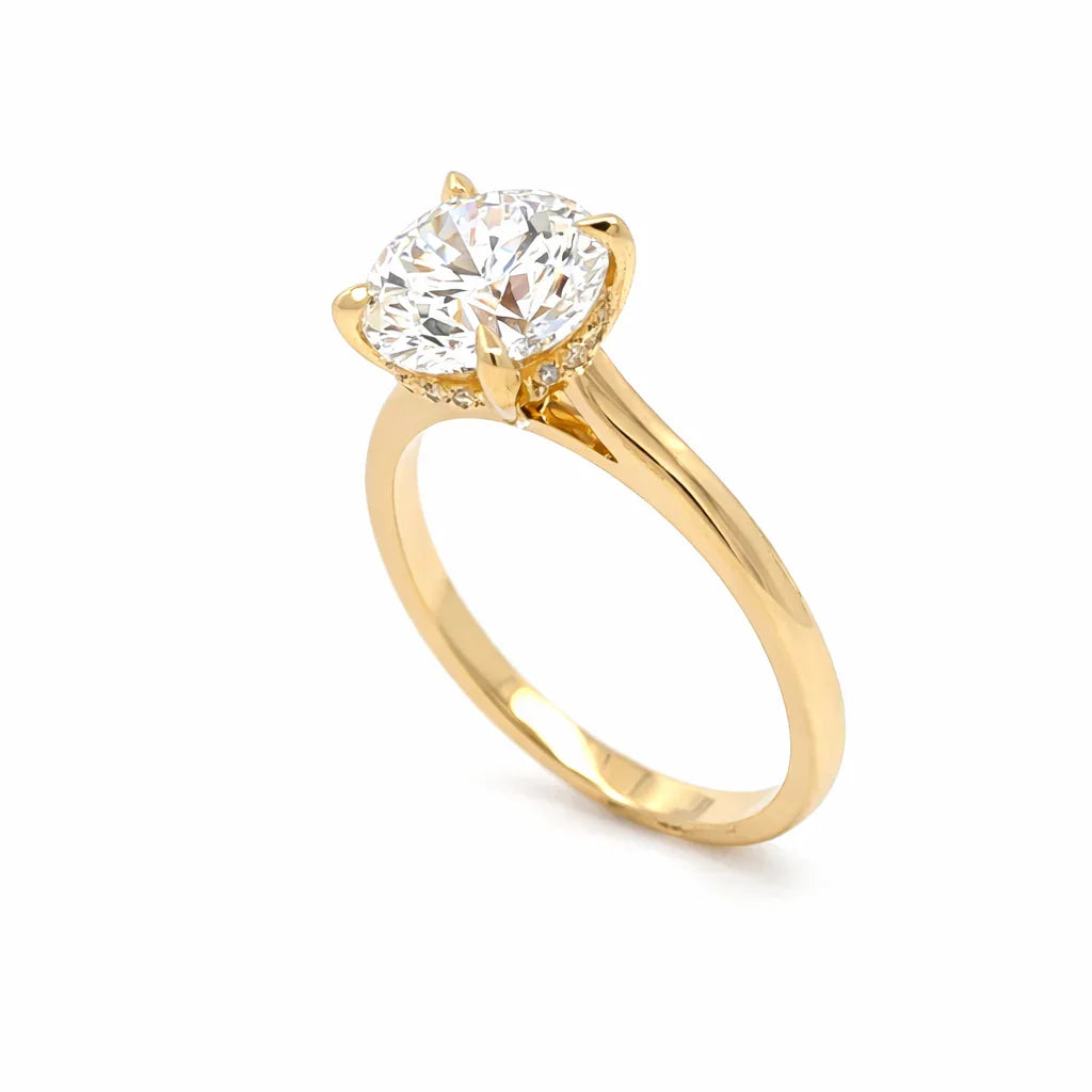 3.09 CT Lab-Grown Diamond Solitaire Engagement Ring in 14K Yellow Gold