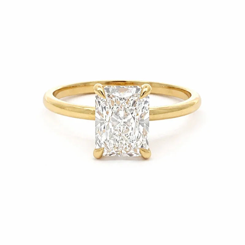 3.16 TDW Radiant-Cut Lab-Grown Diamond Solitaire Ring in 14K Yellow Gold
