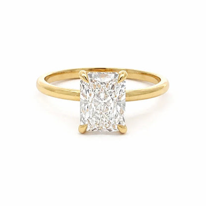 3.16 TDW Radiant-Cut Lab-Grown Diamond Solitaire Ring in 14K Yellow Gold