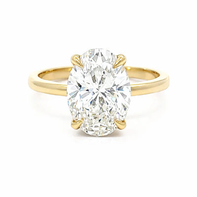 3.19 TDW Oval Lab-Grown Diamond Solitaire Ring in 14K Yellow Gold