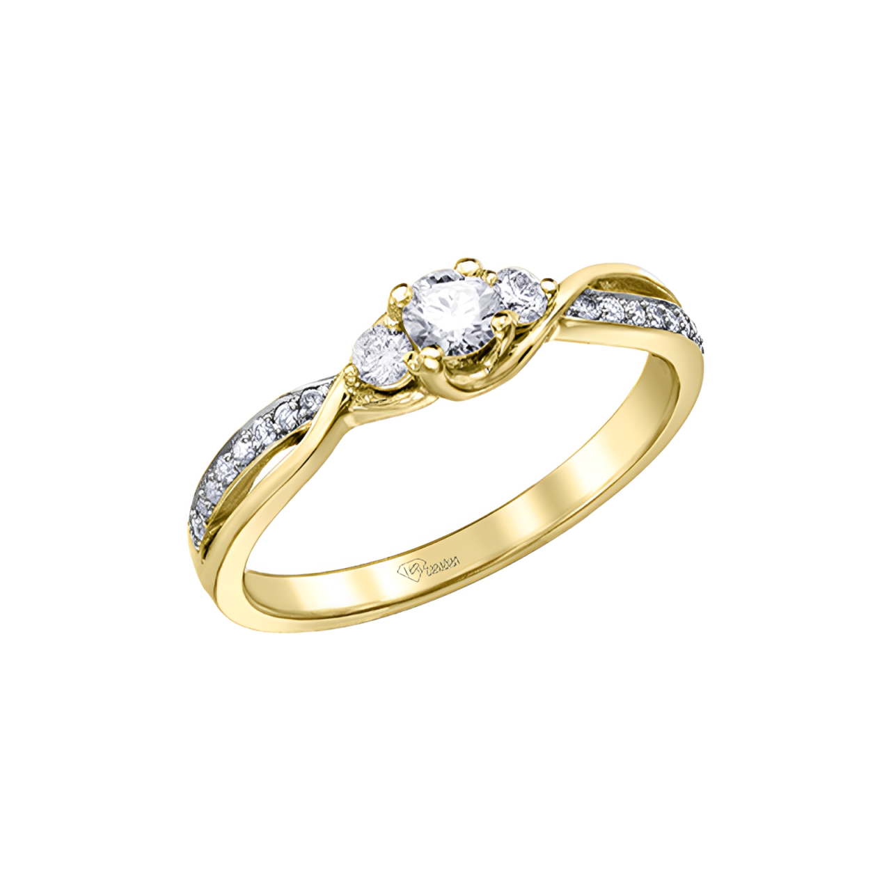 0.23TDW Canadian Diamond Engagement Ring in 10K Yellow Gold