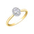 0.20TDW Oval Diamond 10K Yellow Gold Engagement Ring