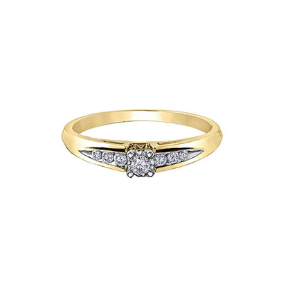 0.14TDW Diamond Engagement Ring in 10K Yellow Gold