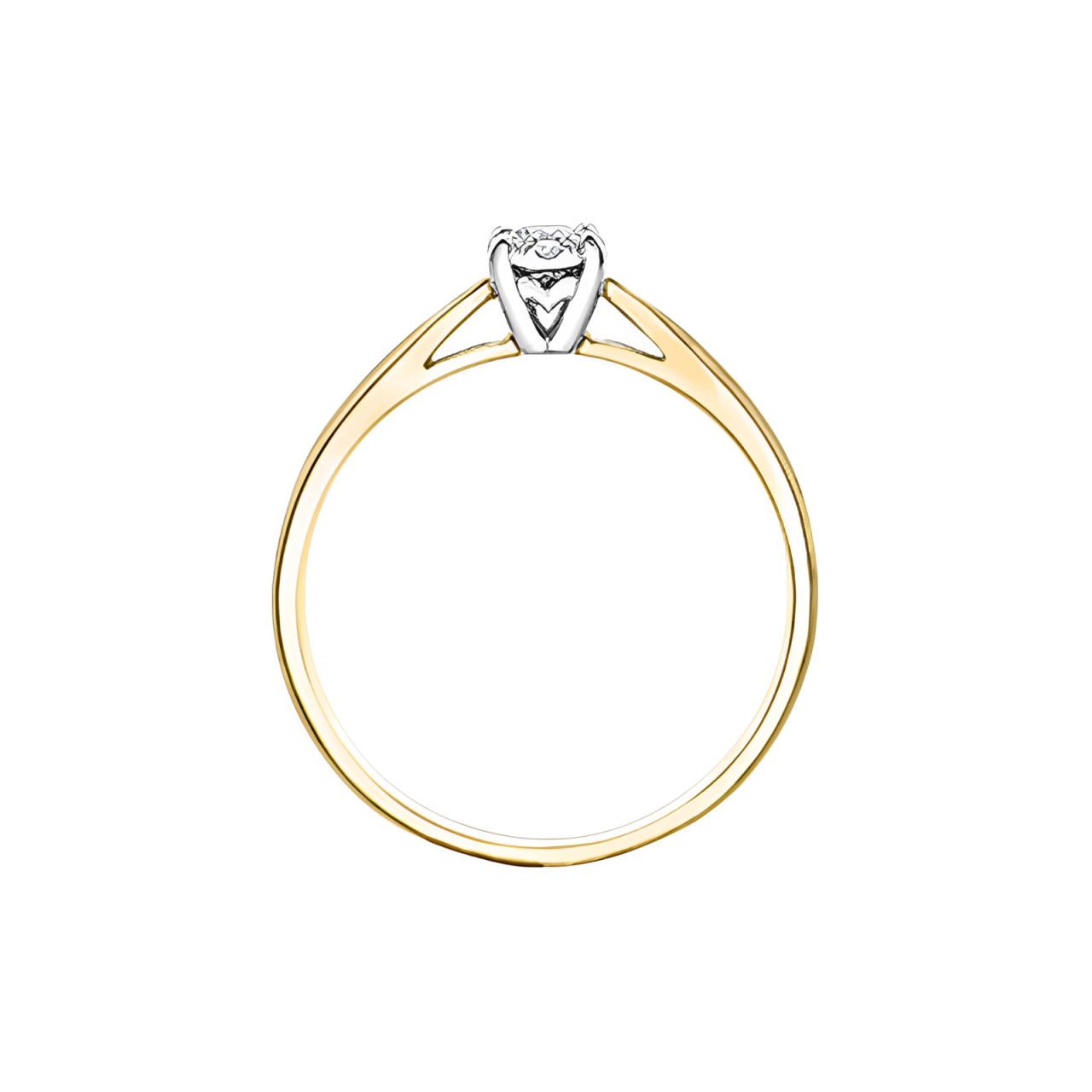 10K Yellow Gold 0.12TDW Diamond Illusion Set Ring