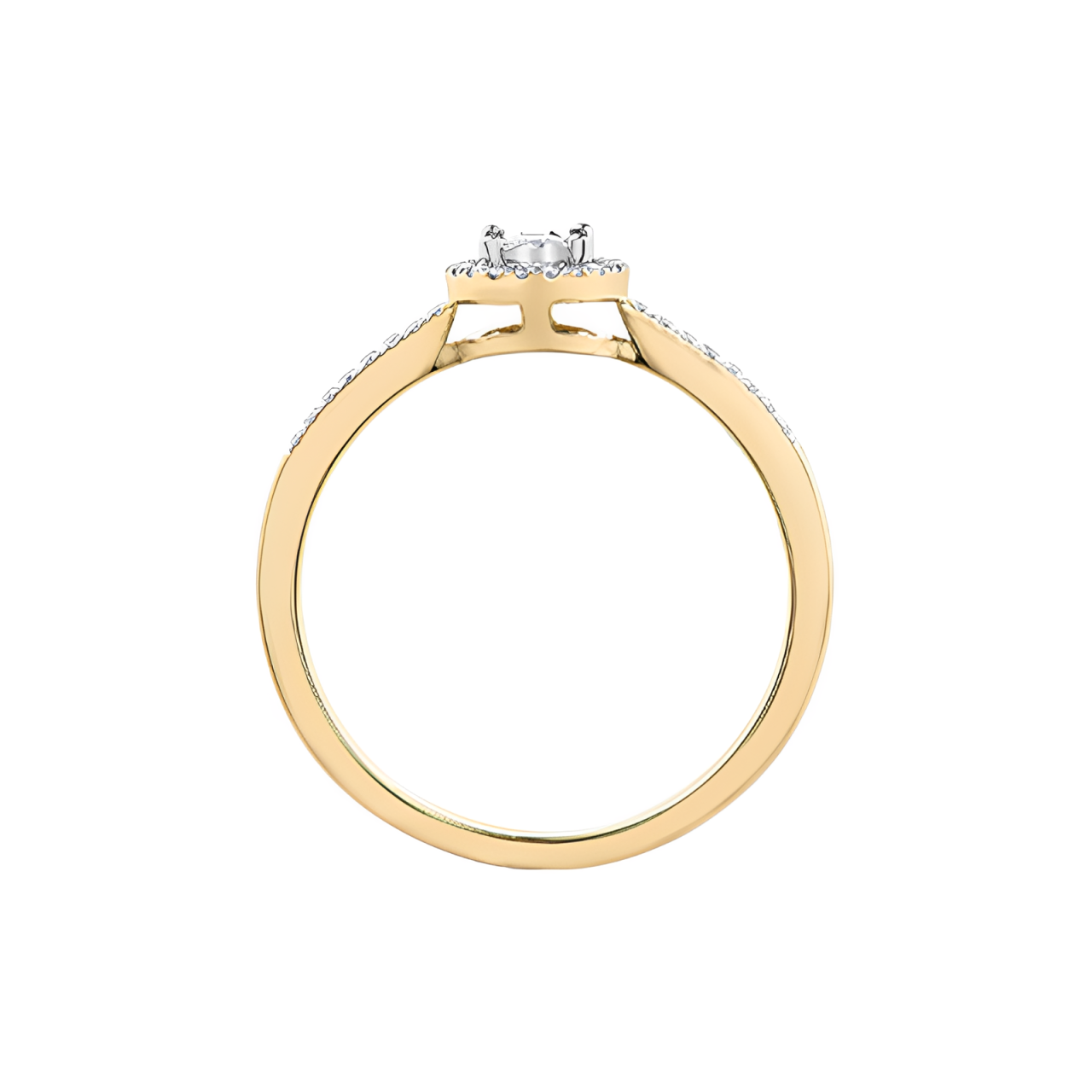 10K Yellow and White Gold 0.15TDW Diamond Promise Ring