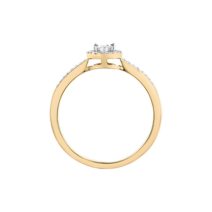 10K Yellow and White Gold 0.15TDW Diamond Promise Ring