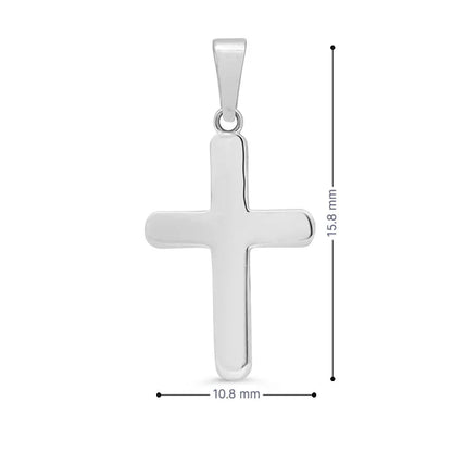 10K White Gold Faith Polished Cross Pendant