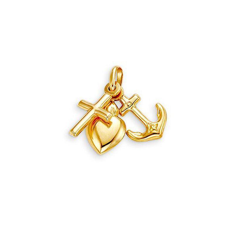 10K Yellow Gold Faith Hope Charity Pendant Obsessions Jewellery
