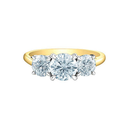 14K Yellow and White Gold 2.10TDW Lab Grown Diamond Past Present and Future Ring