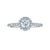 14K White Gold 0.84tdw Lab Grown Round Halo Diamond Engagement Ring With Side Diamonds