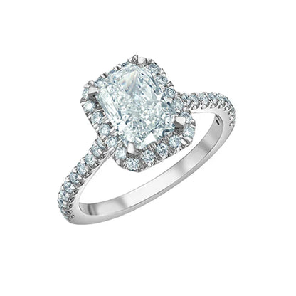 14K White Gold 2.48TDW Lab Grown Radiant Cut Diamond Engagement Ring