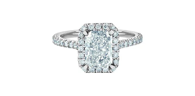 14K White Gold 2.48TDW Lab Grown Radiant Cut Diamond Engagement Ring