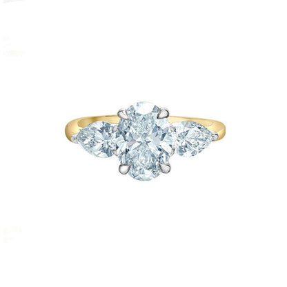 14K Yellow and White Gold 3.06TDW Lab Grown Diamond Engagement Ring