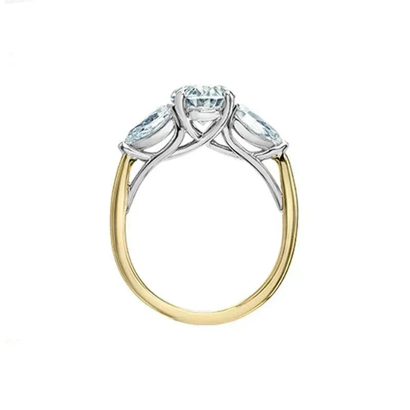 14K Yellow and White Gold 3.06TDW Lab Grown Diamond Engagement Ring