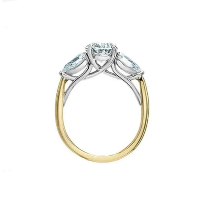 14K Yellow and White Gold 3.06TDW Lab Grown Diamond Engagement Ring