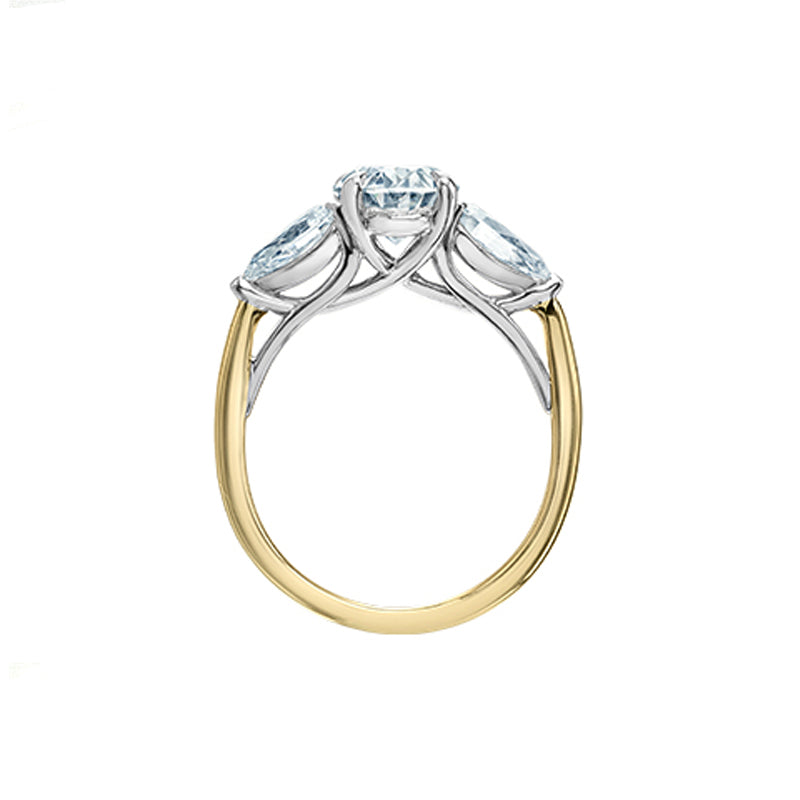 14K Yellow and White Gold 3.05TDW Lab Grown Diamond Engagement Ring