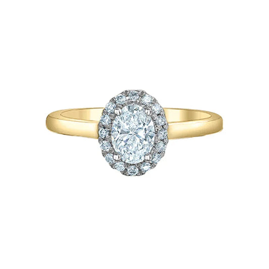 14K Two-Tone Gold with 1.27ct Oval Lab Grown Diamond Ring