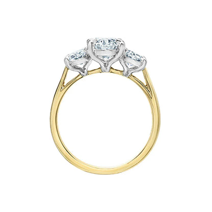 2.50TDW Oval Lab Grown Diamond Ring in 14K Yellow Gold