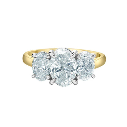 2.59TDW Oval Lab Grown Diamond Ring in 14K Yellow Gold
