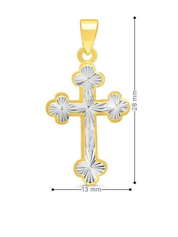 10 Karat Yellow Gold Fancy Religious Italian Cross