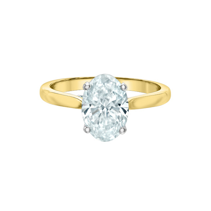 3.19TDW Lab Grown Diamond 14K Yellow Gold Oval Ring