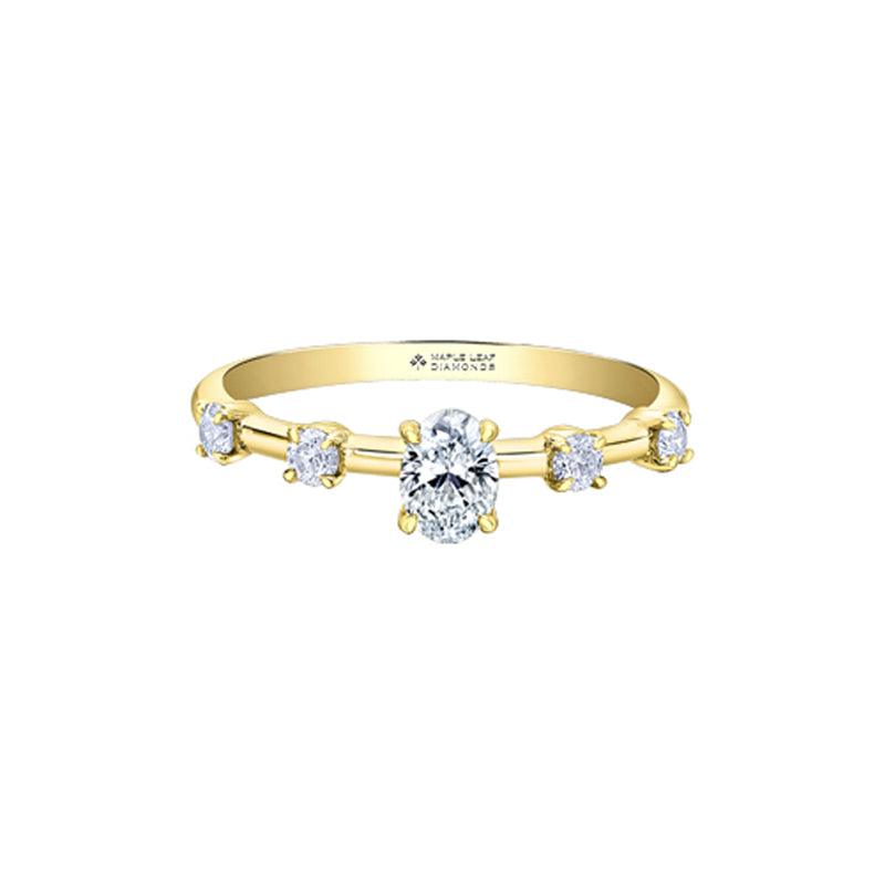 14K Yellow Gold 0.50TDW Canadian Diamond Oval Engagement Ring