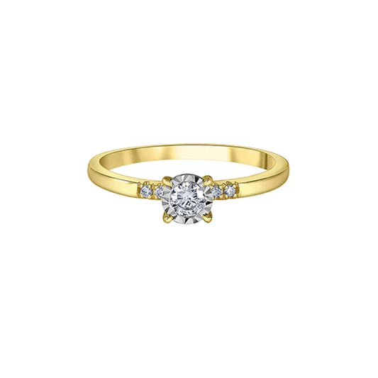 0.20TDW Diamond Promise Ring in 10K Yellow Gold