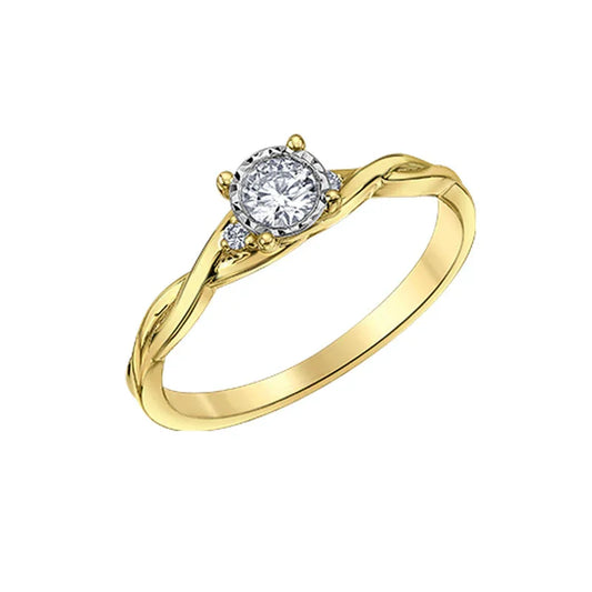 10K Yellow Gold 0.20TDW Diamond Promise Ring