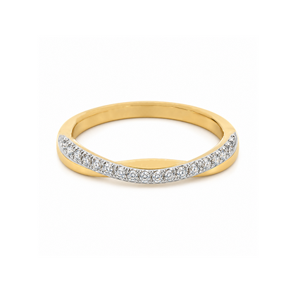 14K Yellow Gold 0.16TDW Lab Grown Diamond Infinity Band