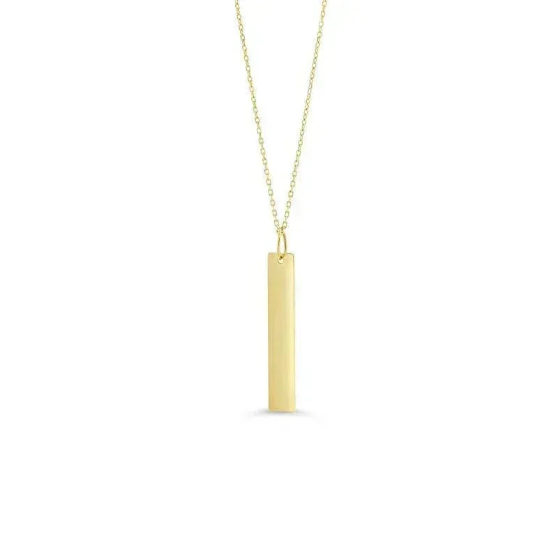 10K Yellow Gold Long Monogram Pendant
