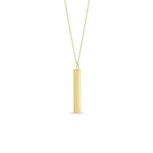 10K Yellow Gold Long Monogram Pendant