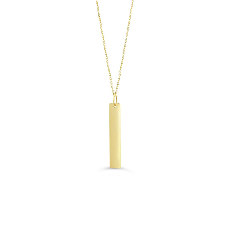 10K Yellow Gold Long Monogram Pendant