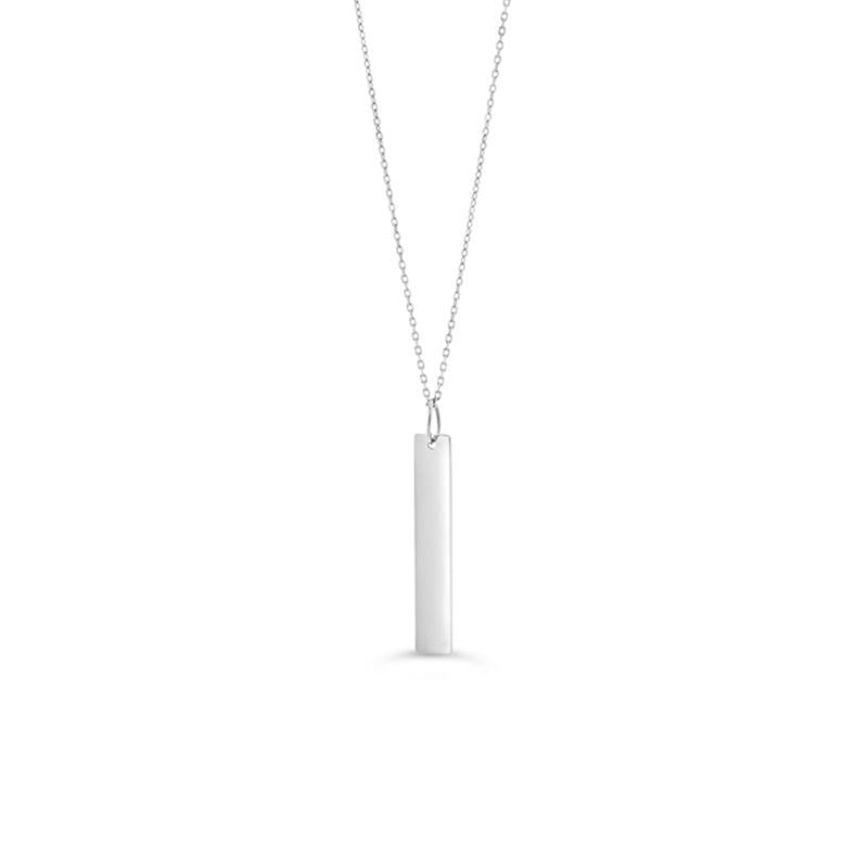 10K White Gold Long Monogram Pendant