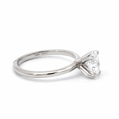 14K White Gold 1.00CT Oval Lab Grown Diamond Ring