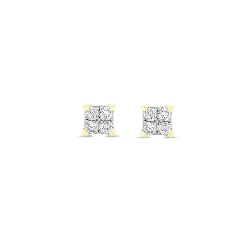 10K Yellow Gold 0.06TDW Diamond Baby Earrings