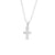 10K White Gold Cross Baby Pendant with 14" Chain