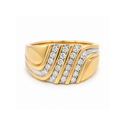 10K Yellow Gold 0.30CT Diamond Men’s Ring