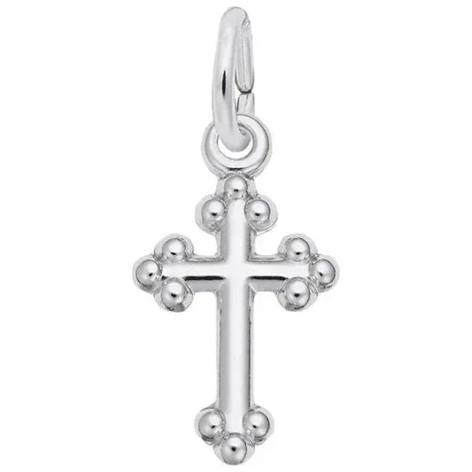 Sterling Silver Bottony Cross Accent Charm
