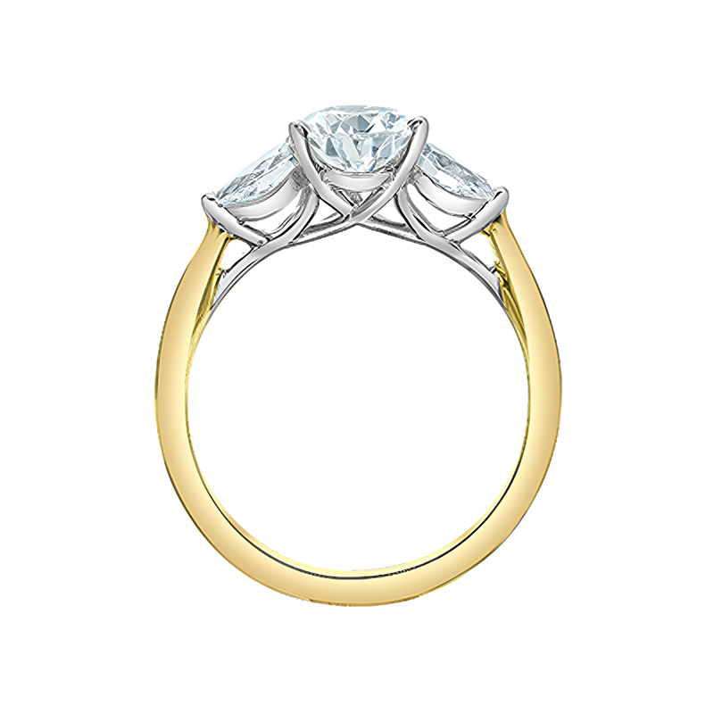 14K Yellow Gold 2.21TDW Lab Diamond Pear Engagement Ring