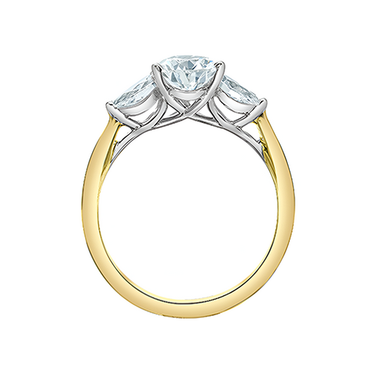 14K Yellow Gold 2.21TDW Lab Diamond Pear Engagement Ring