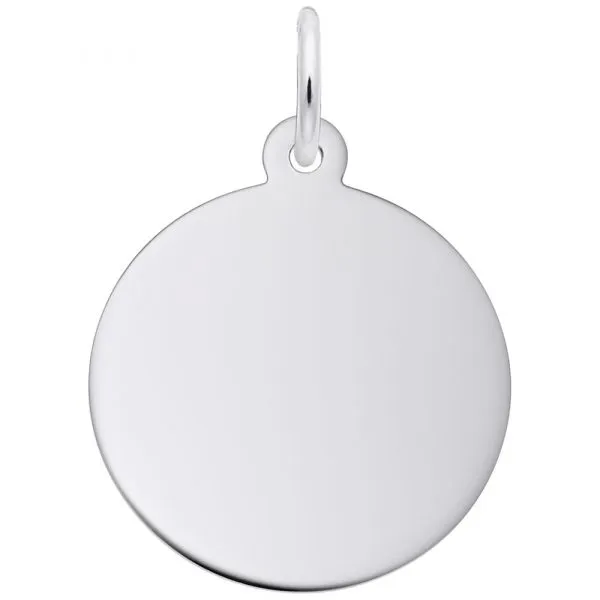 Sterling Silver Small Round Disc Classic Series Charm