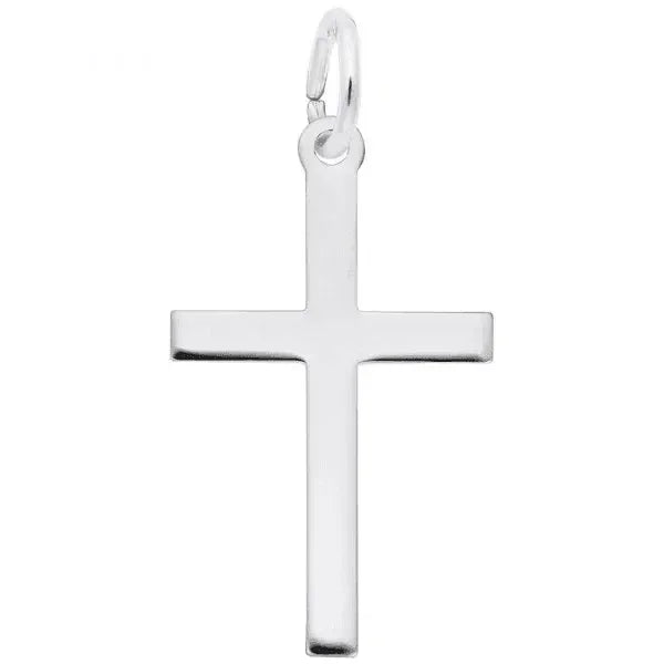 Sterling Silver Medium Plain Cross Charm