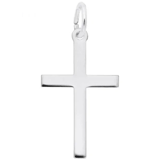 Sterling Silver Medium Plain Cross Charm
