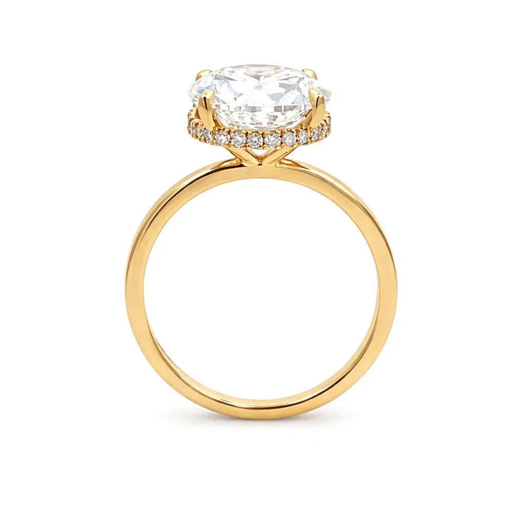 5.16 TDW Round Lab-Grown Diamond Solitaire Ring with 14K Yellow Gold
