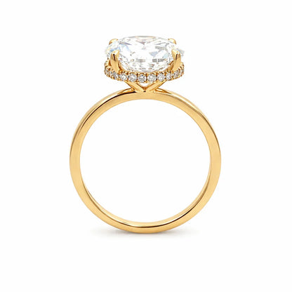 5.16 TDW Round Lab-Grown Diamond Solitaire Ring with 14K Yellow Gold