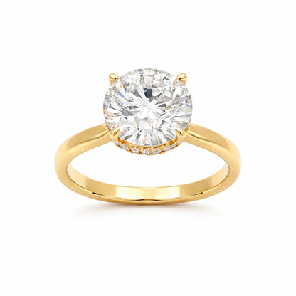 5.16 TDW Round Lab-Grown Diamond Solitaire Ring with 14K Yellow Gold
