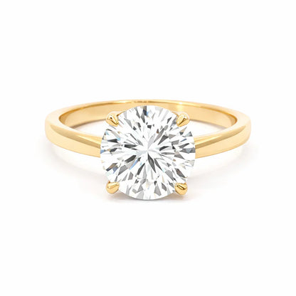 5.16 TDW Round Lab-Grown Diamond Solitaire Ring with 14K Yellow Gold