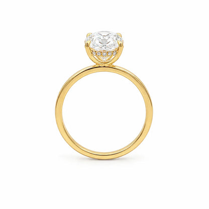 5.21 TDW Lab-Grown Diamond Solitaire Ring with Hidden Halo in 14K Yellow Gold