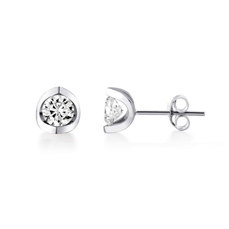 0.40CT Lab-Grown Diamond Tension Set Stud Earrings in White Gold Plated Sterling Silver