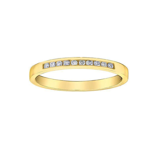 10K Yellow Gold 0.10TDW Diamond Channel Set Band